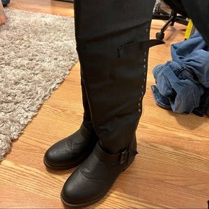 Black tall boots